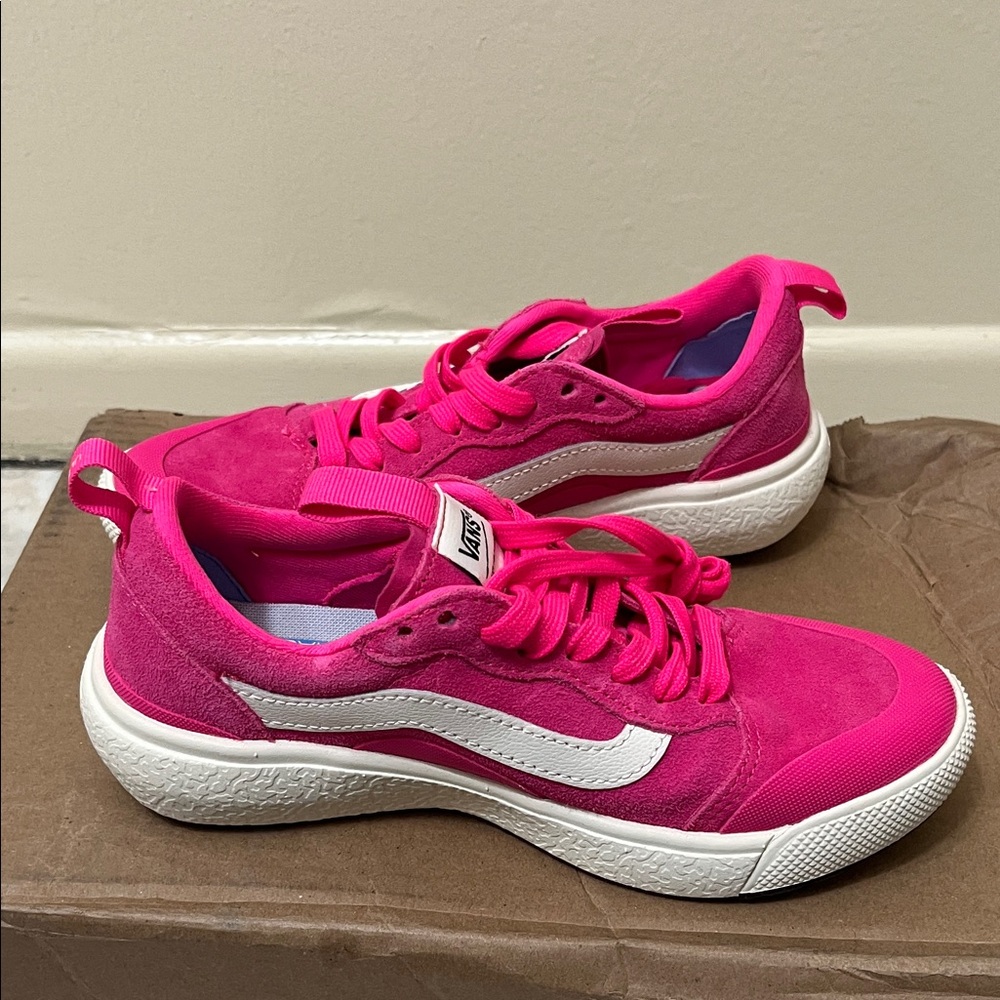Vans Hot Pink Suede & Textile Low-Top Sneakers